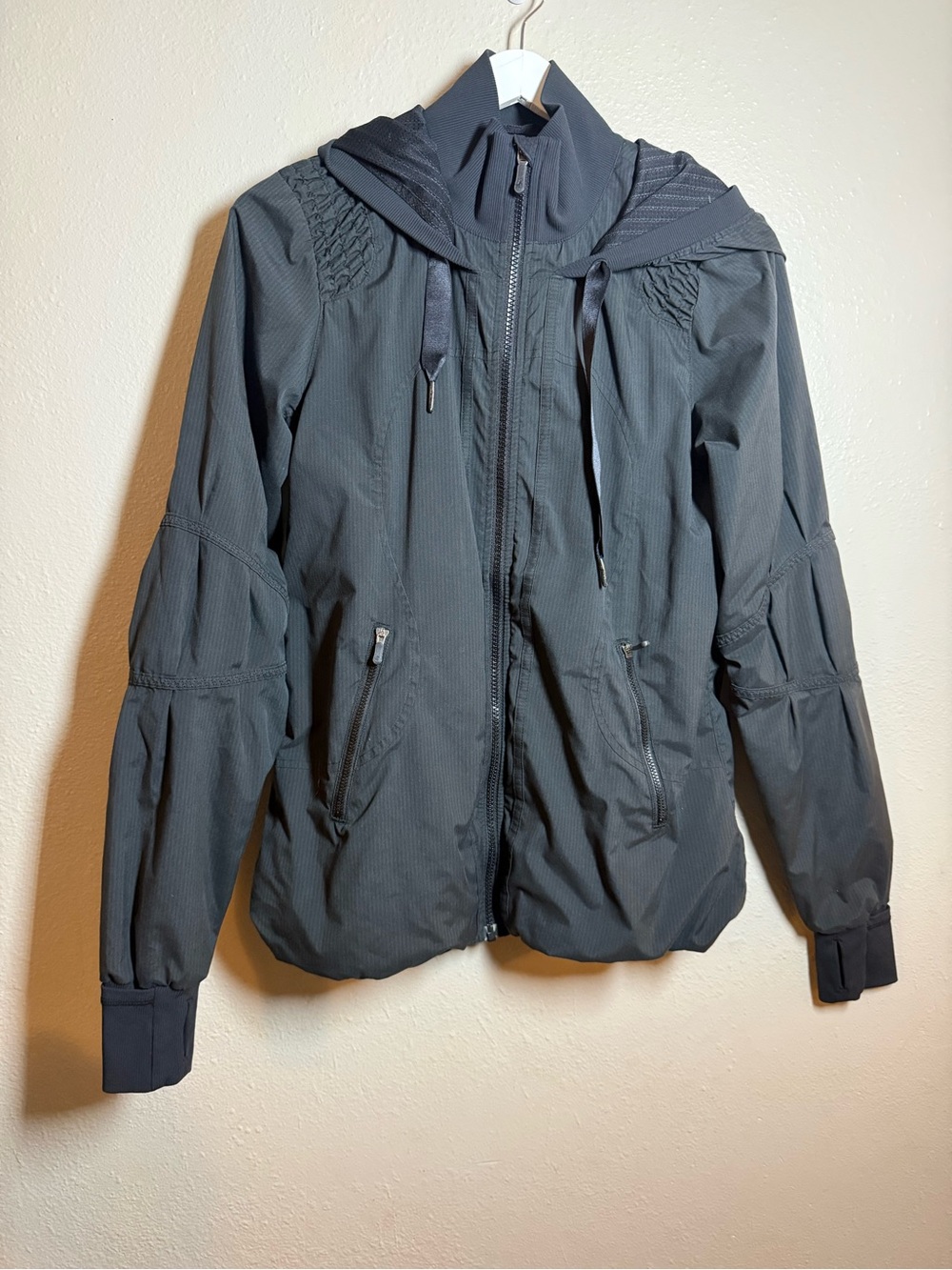 lululemon athletica Dark Gray Hooded Zip Dance Studio Bomber Jacket